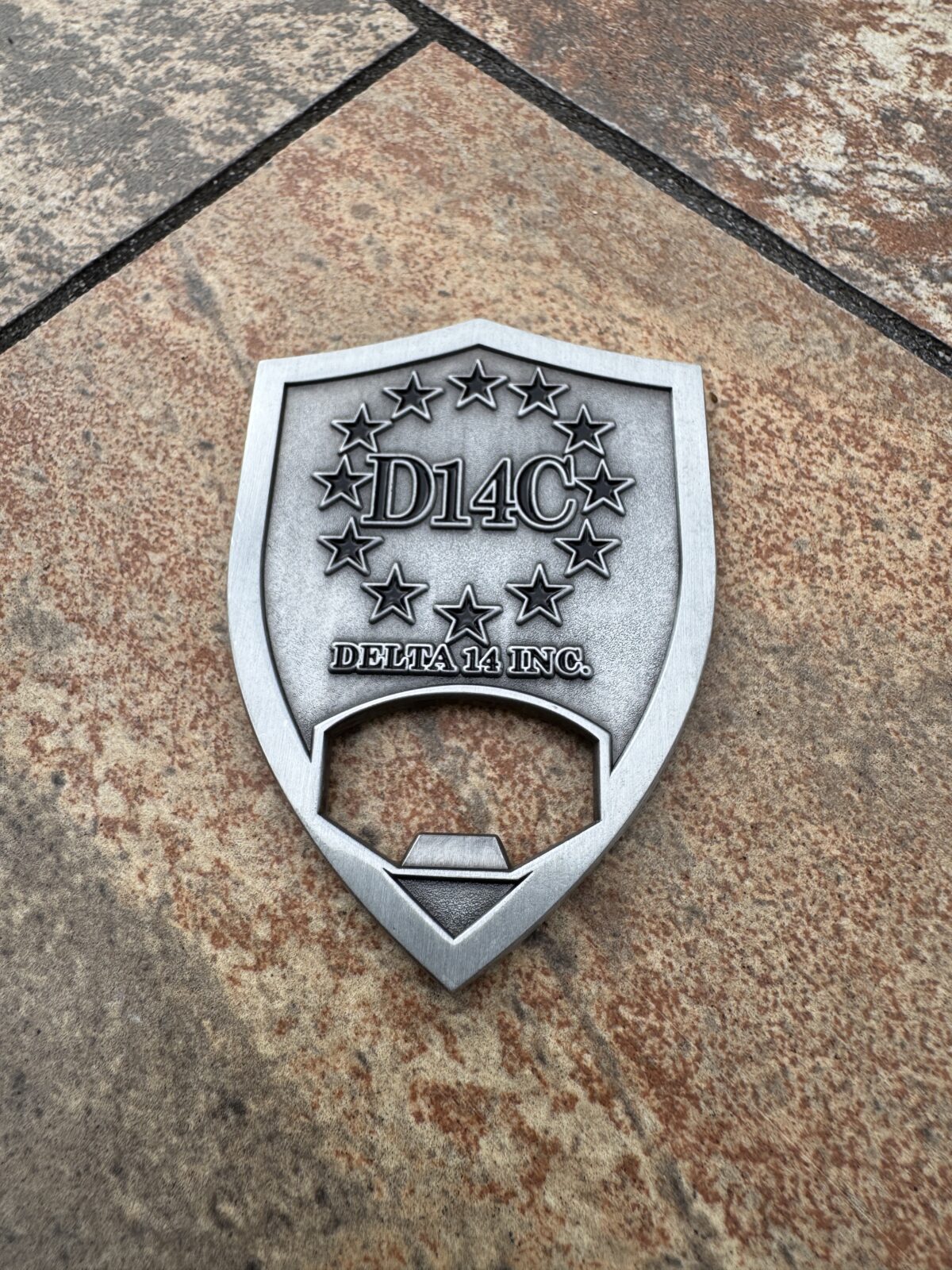 Delta 14 Challenge Coin Bottle Opener | Delta 14 Chassis, Inc.